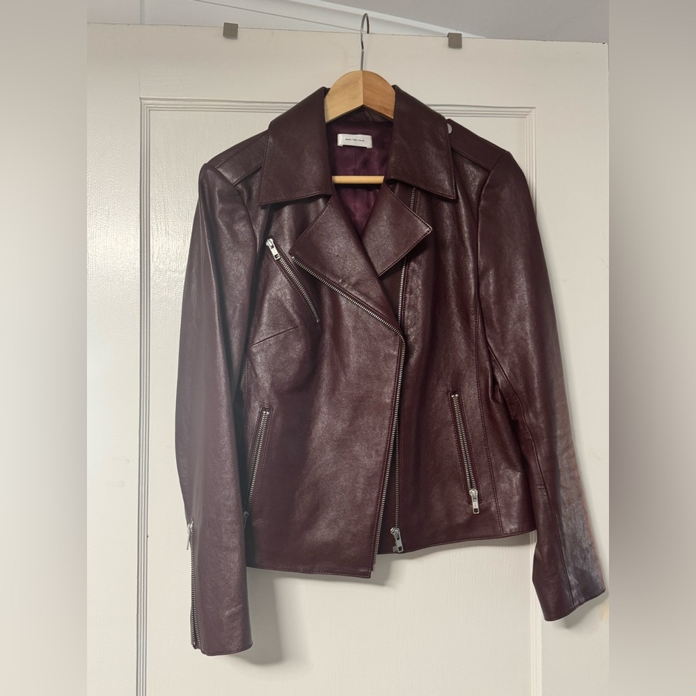 Italic Lou Burgundy Leather Jacket